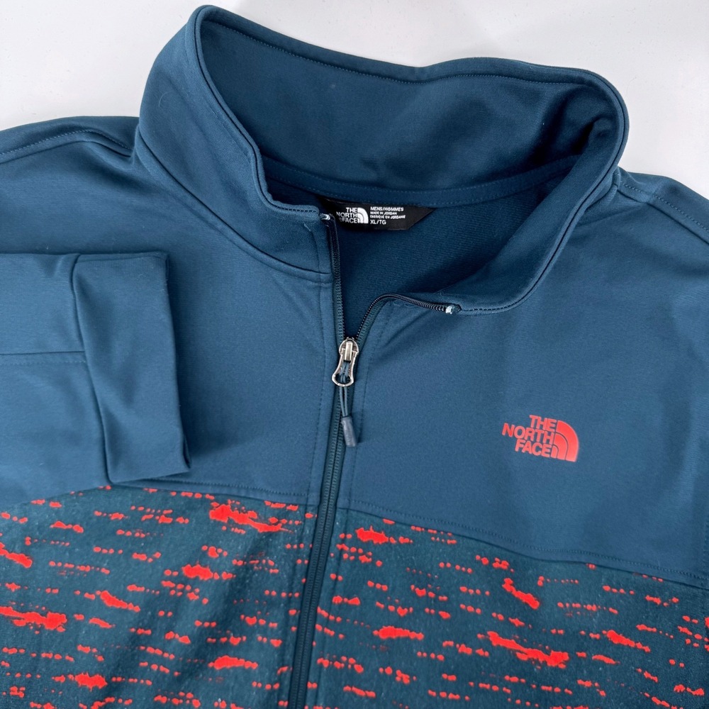 The North Face TKA Glacier Full Zip Jacket Mens‎ XL Teal Red Pattern NF0A3RSZ